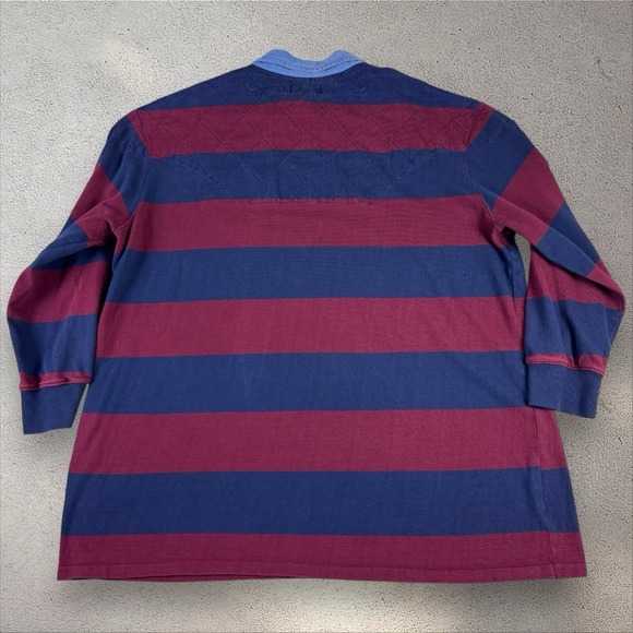 Vtg 90s Polo Ralph Lauren Rugby Long Sleeve Striped Shirt Crest Embroidered 4XLT - Picture 4 of 6